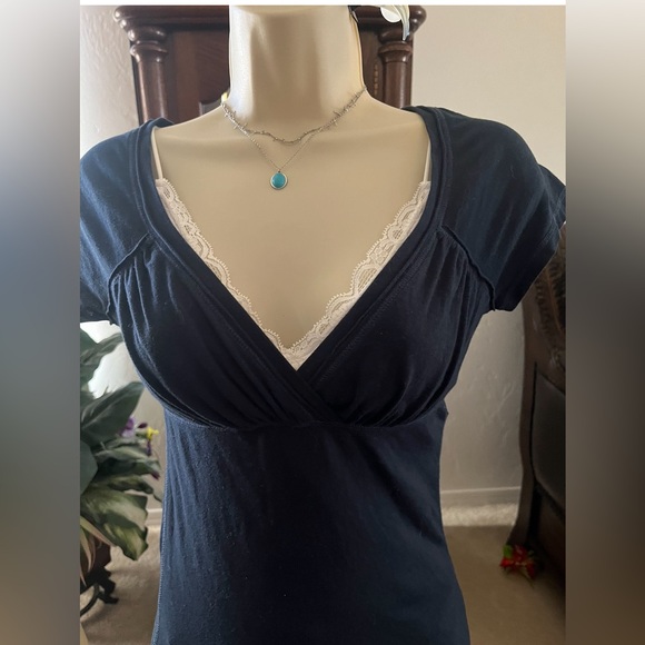 Beautiful Hollister 2000s empire waist babydoll top short sleeves❣️ - Picture 4 of 16